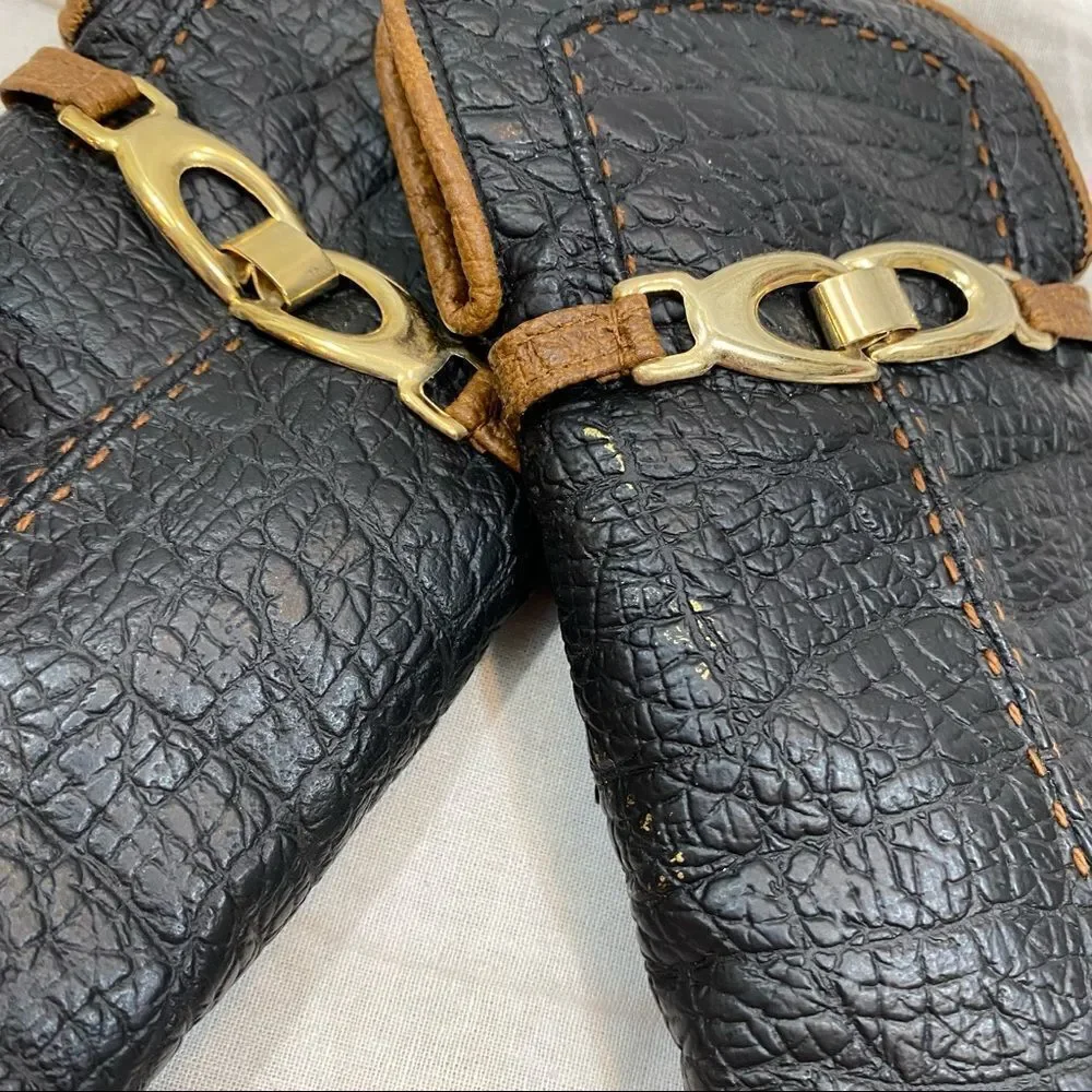 Vintage New With Tags Snuggler by Aris Black‎ Faux Leather Gloves Size Large